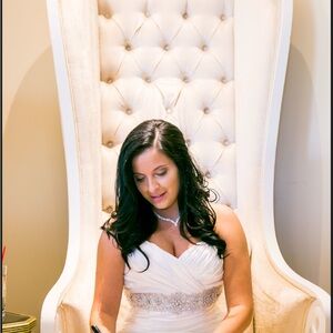 Elegant White Gown with Beaded Waist